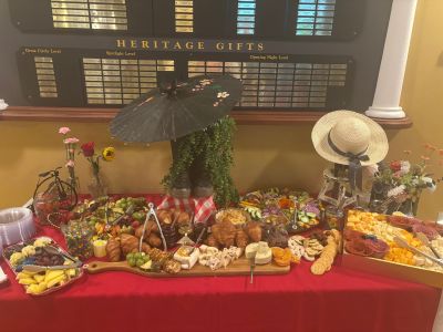 a decorative spread of various types of foods