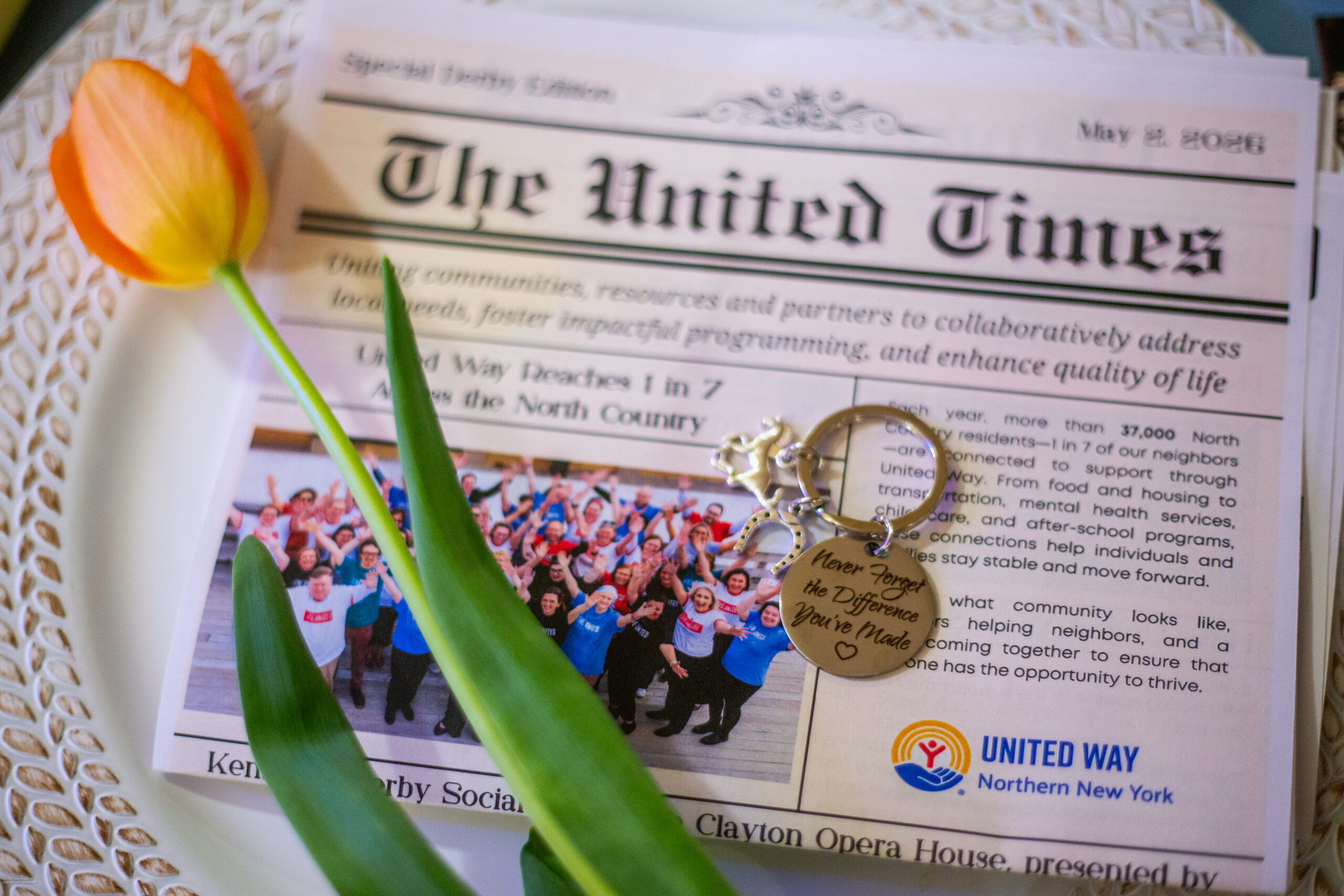 Place setting with United Times program