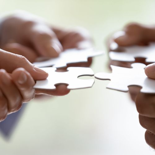 hands holding puzzle pieces