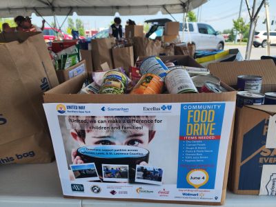 Filled food drive box
