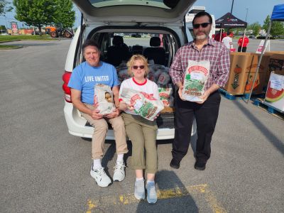 Robert, Dawn and Pat with potato donations